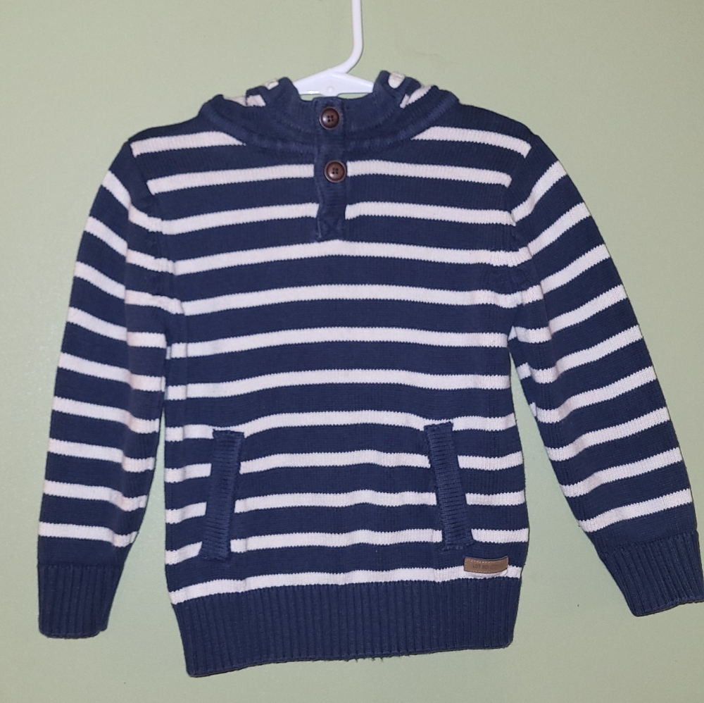 Navy and White Striped Kids' Sweater